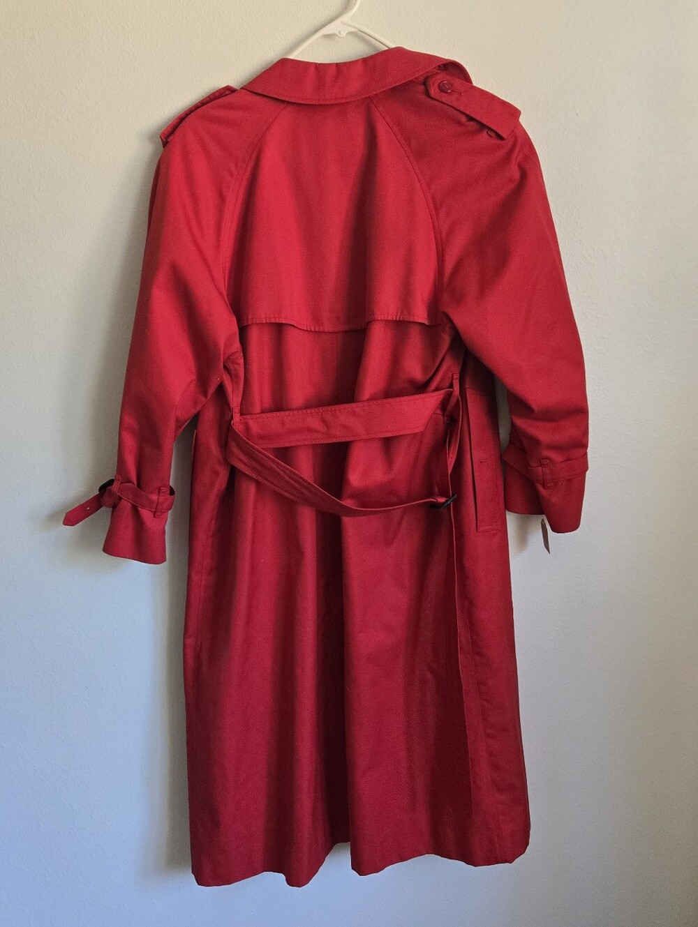 vintage red Burberry Gabardine Double Breasted Plaid Lining trench coat - Picture 7 of 14